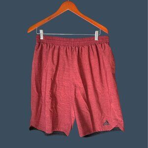 Adidas Mens Red Heathered Athletic Shorts Size XL